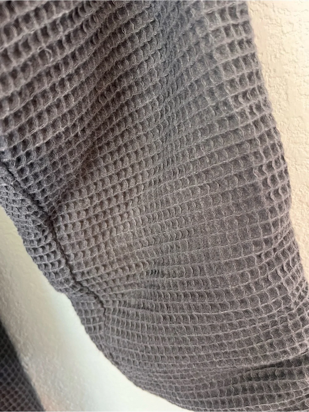 Pottery Barn Charcoal Waffle Robe with Plush Shawl Collar